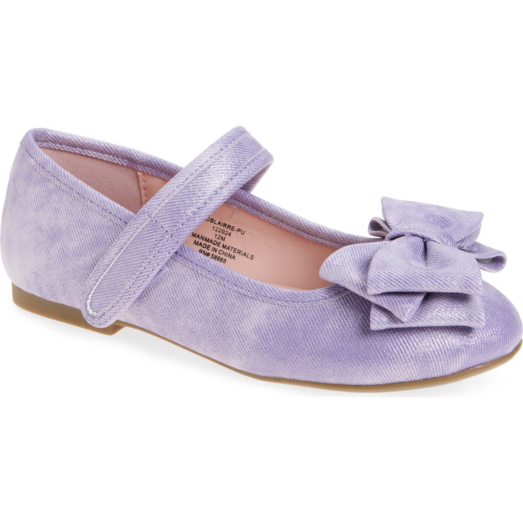 Nordstrom Kids' Blairre Bow Flat In Purple Shimmer