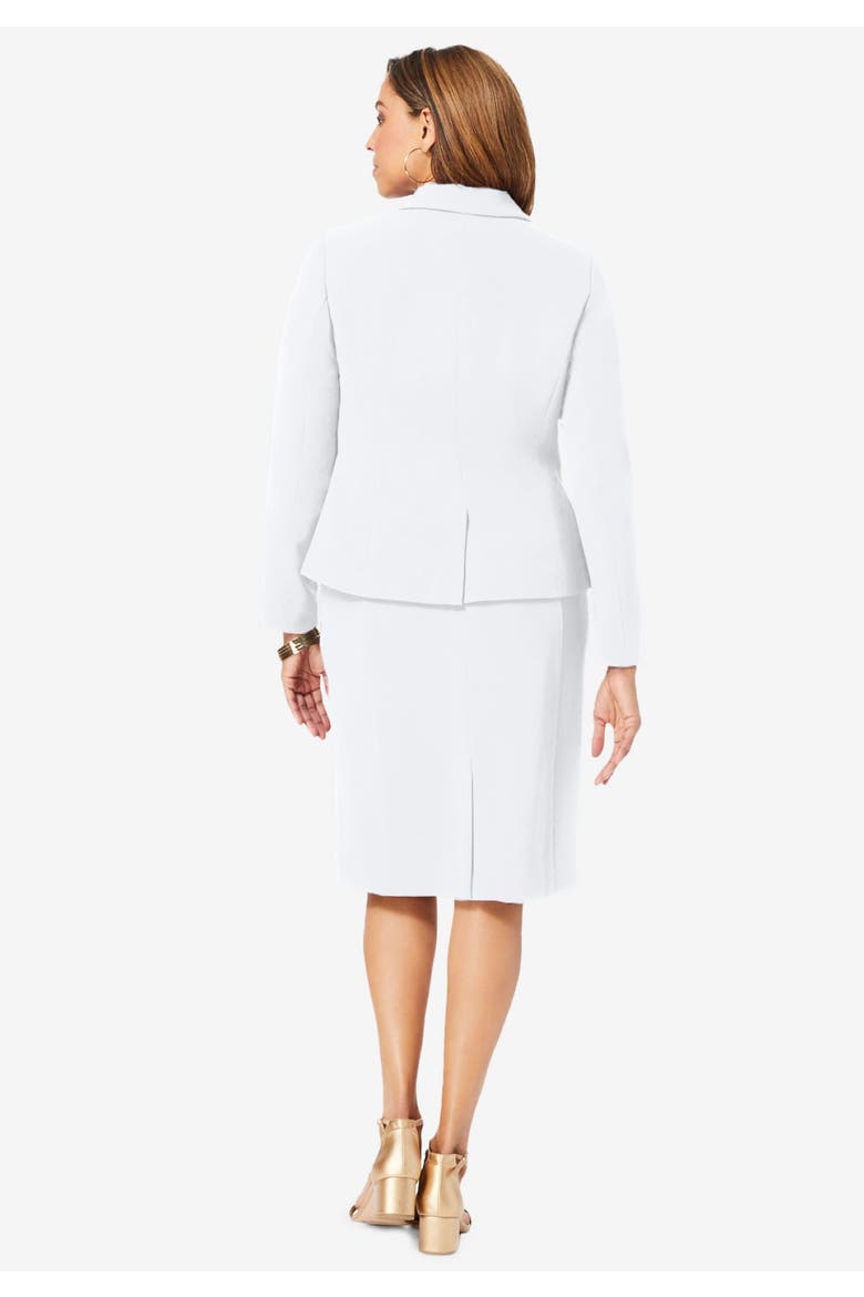Stretch Crepe Single Breasted Jacket Dress, Alternate, color, WHITE