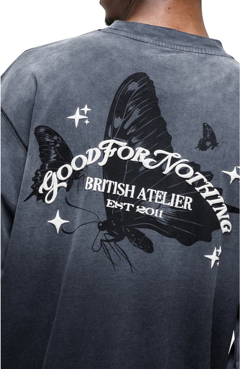 Good For Nothing Liberty Relaxed Long-Sleeve Printed T-Shirt, Alternate, color, Black