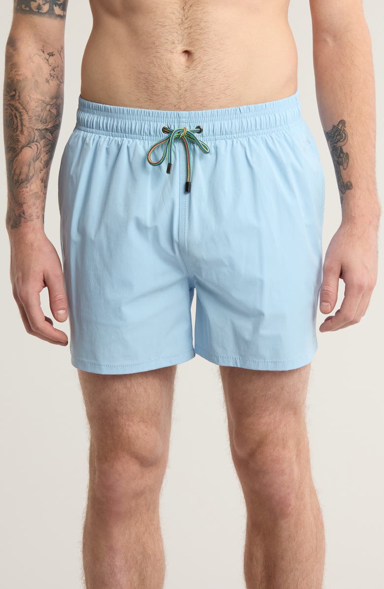 Bugatchi Swim Trunks, Main, color, Sky