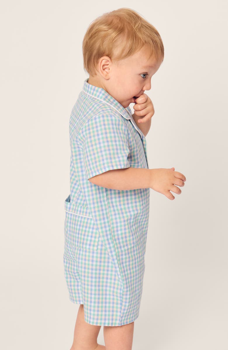 Petite Plume Gingham One-Piece Short Pajamas, Alternate, color, 