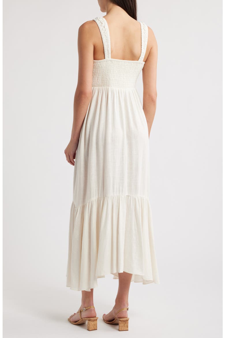 Smocked Tiered Maxi Dress, Alternate, color, IVORY CLOUD