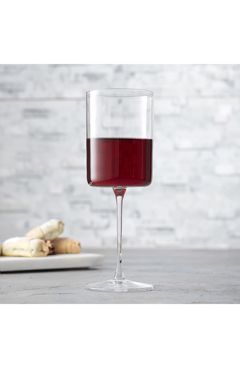 JoyJolt Claire Crystal Cylinder Red Wine Glass - Set of 4, Alternate, color, Clear