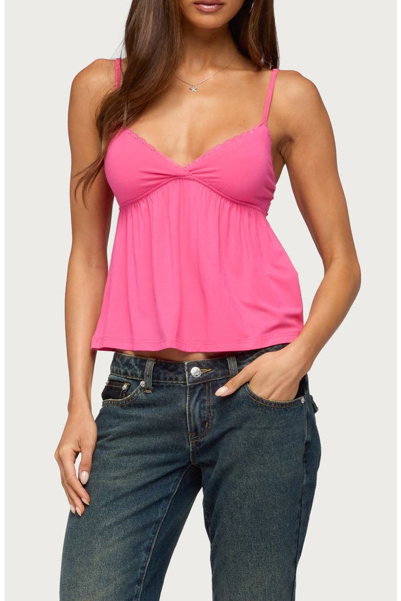 Belen Lace Trim Babydoll Camisole, Main, color, PINK