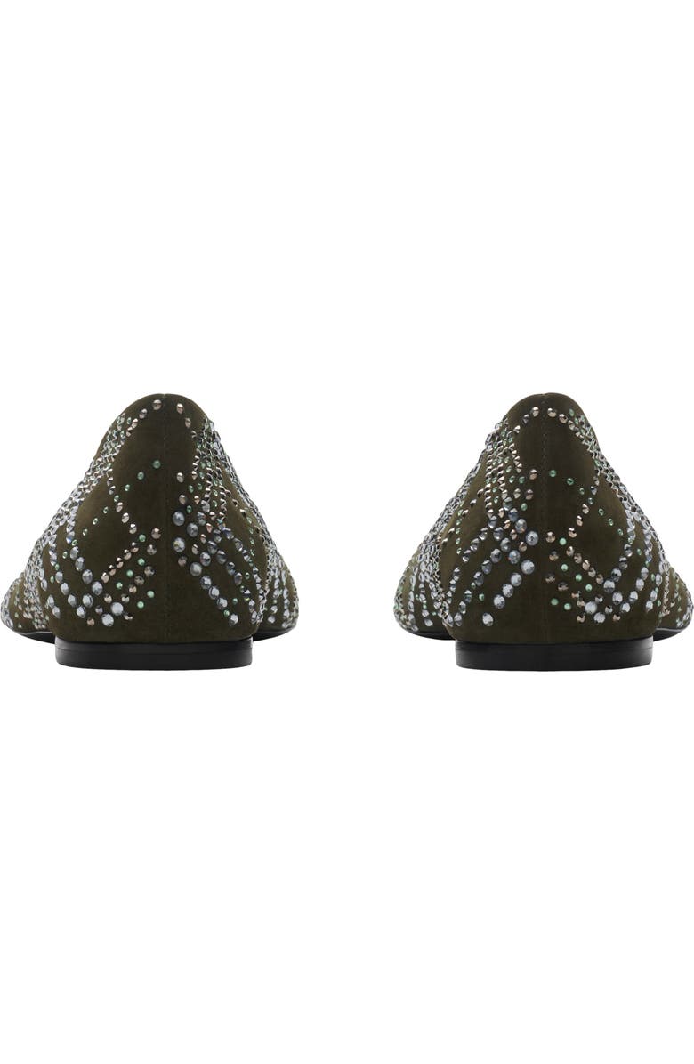 Burberry Crystal Check Suede Baby Ballerina, Alternate, color,