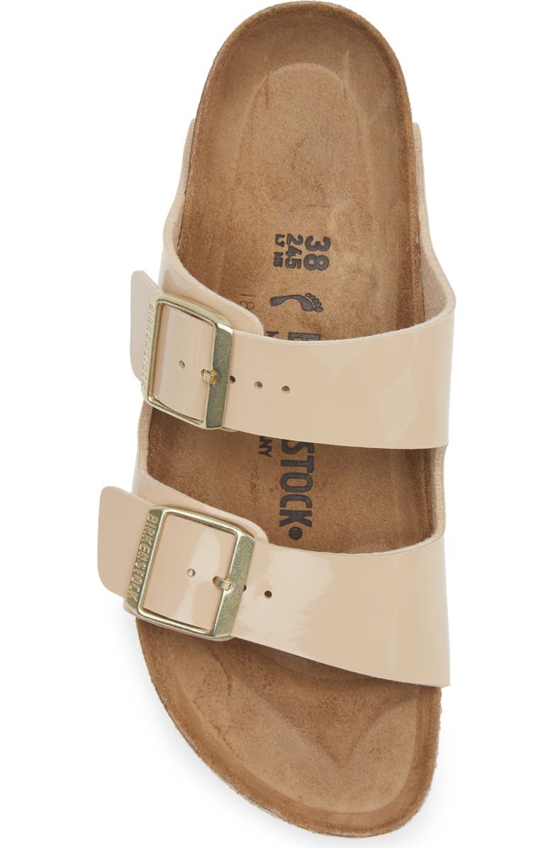 Birkenstock Arizona Patent Sandal, Alternate, color, Sand