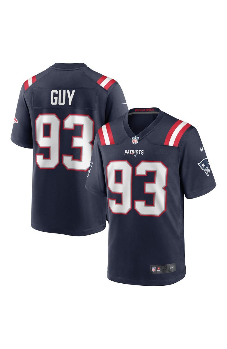 Nike Men's Nike Lawrence Guy Navy New England Patriots Game Jersey, Main, color, 