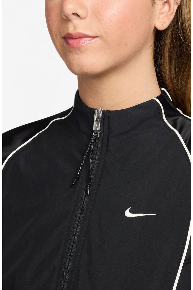 Sportswear Shrunken Water Repellent Track Jacket, Alternate, color, 010 BLACK/SAIL