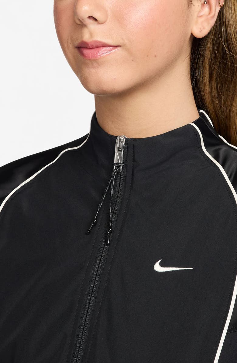 Nike Sportswear Shrunken Water Repellent Track Jacket, Alternate, color, Black/ Sail