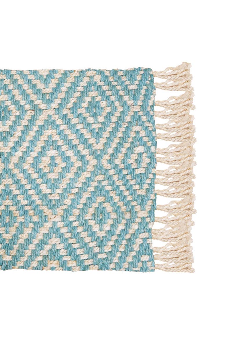 Fringed Diamond Surf Jute Rug, Alternate, color, Green