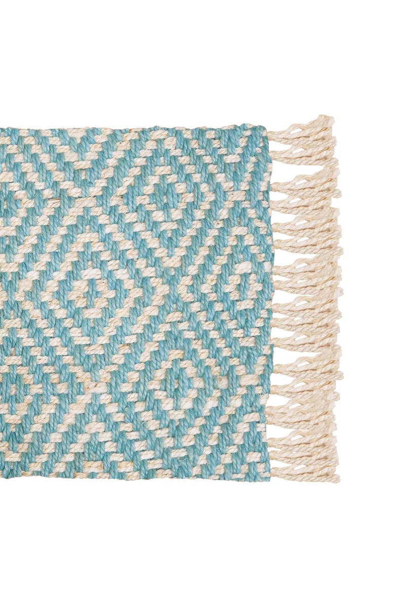 carol & frank Fringed Diamond Surf Jute Rug, Alternate, color, Green