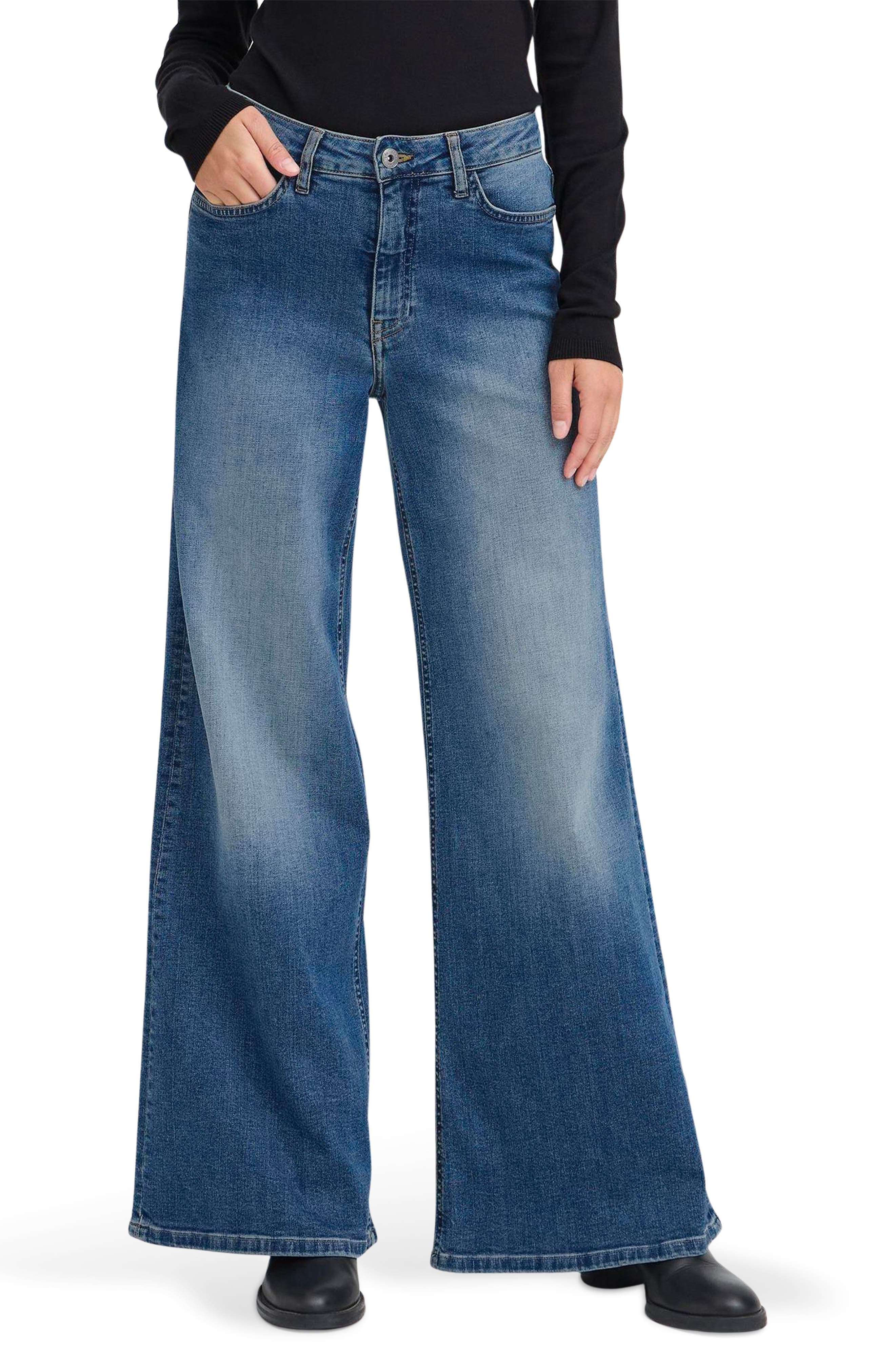 ICHI High Waist Wide Leg Jeans