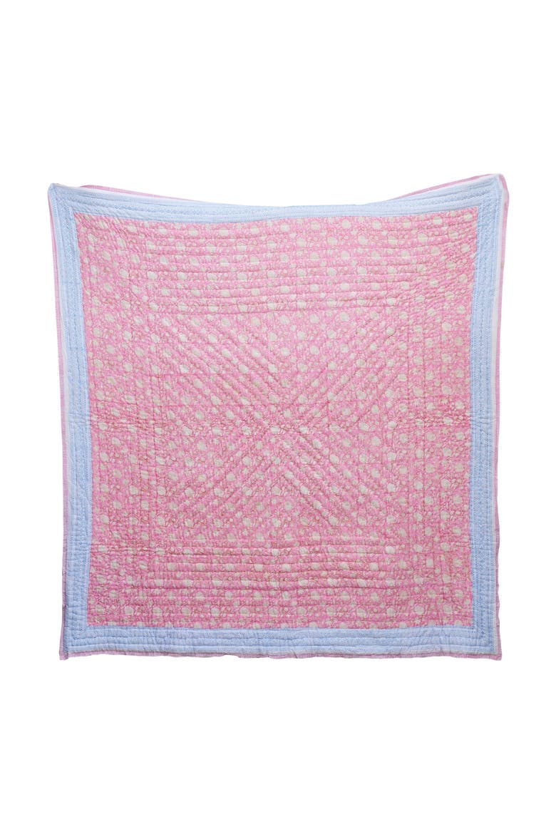 MANA Quilt Bedding Set With 2 Shams, Main, color, White, Pink