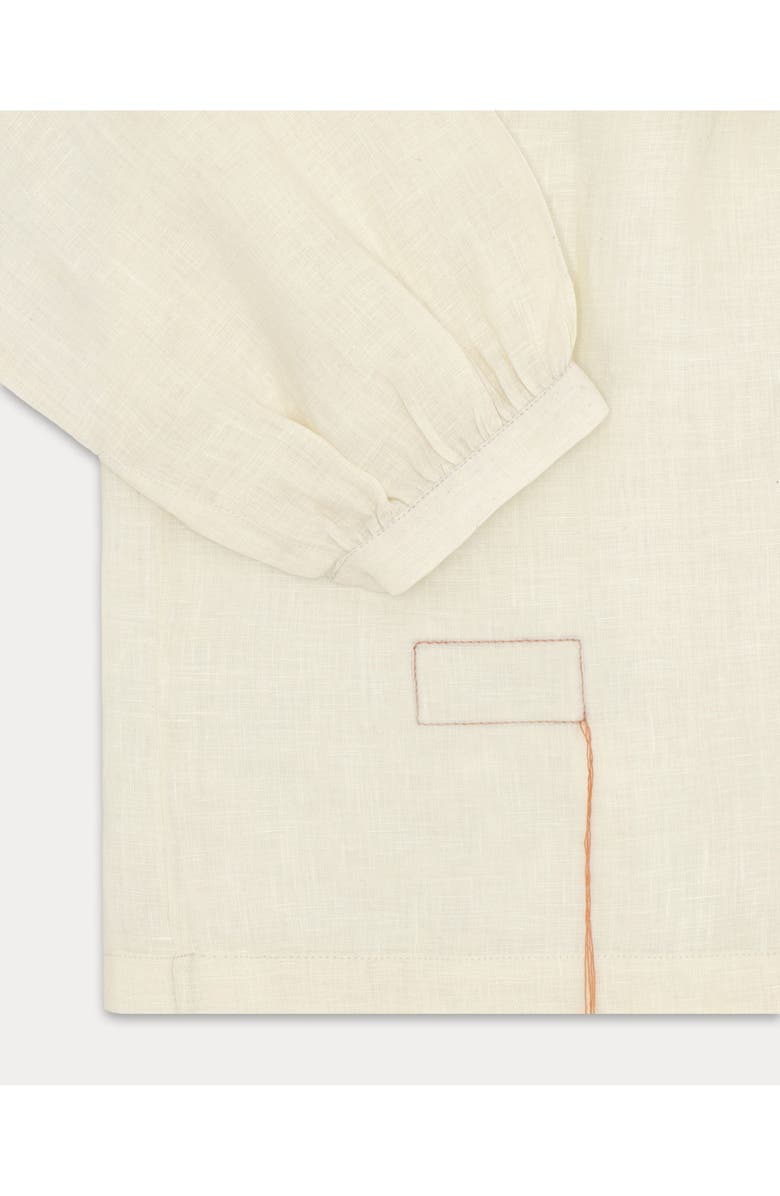 Fortela Angele Embroidered Circular Collar Linen Blouse, Alternate, color, White