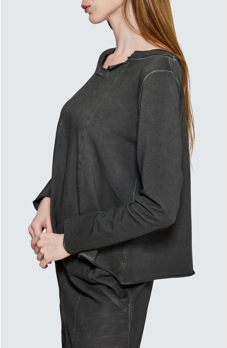 LUUKAA Drishti Asymmetrical Blouse, Alternate, color, Misty Black