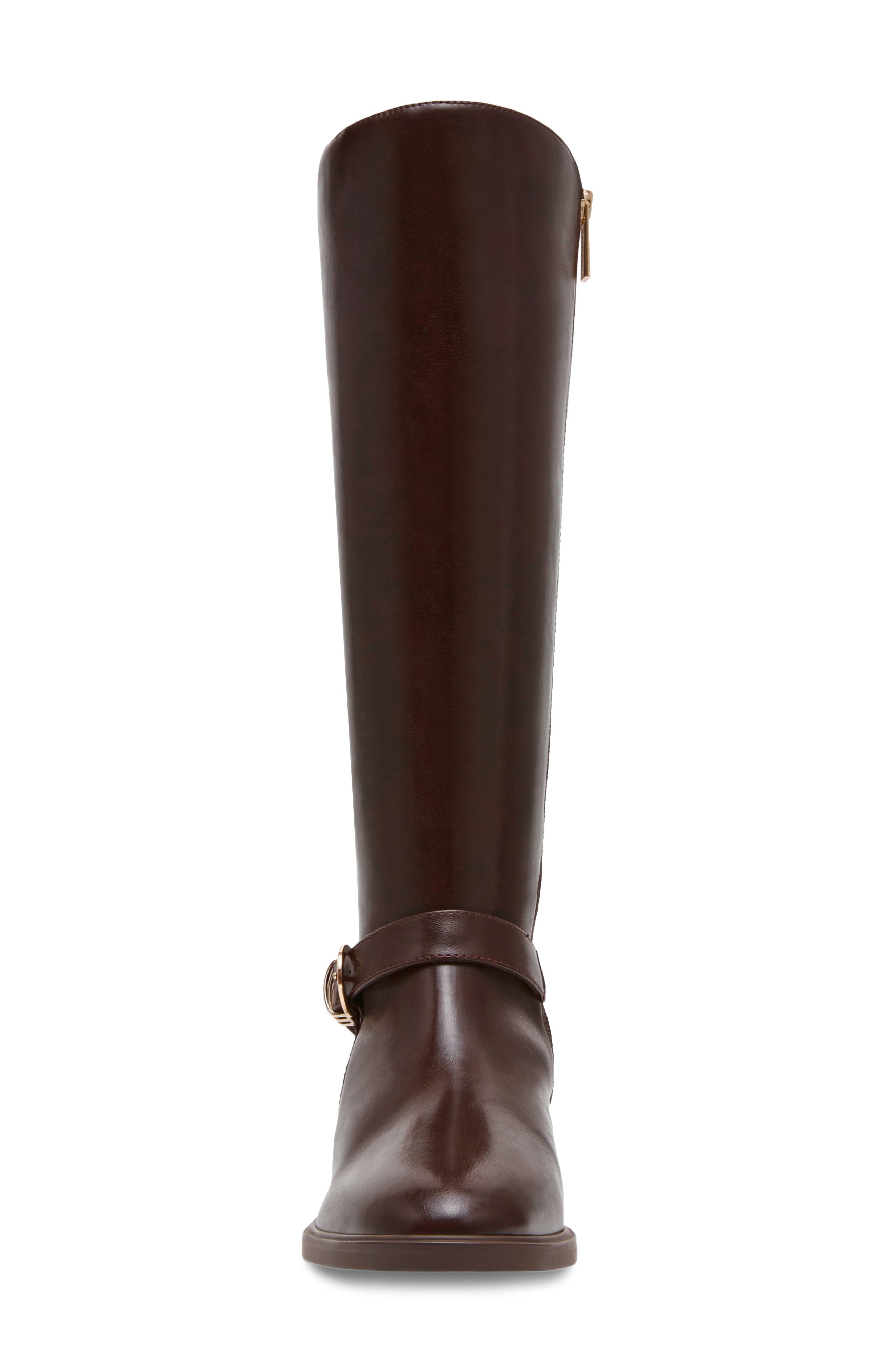 Aksolana Faux Leather Knee High Boot, Alternate, color, DARK BROWN SMOOTH