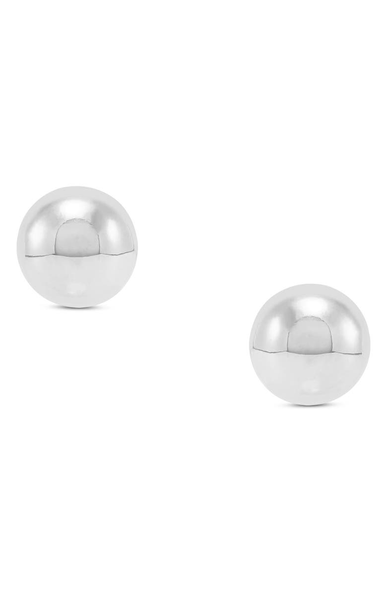 Frankie & Zoe 14K White Gold Half Ball Stud Earrings, Alternate, color, White Gold