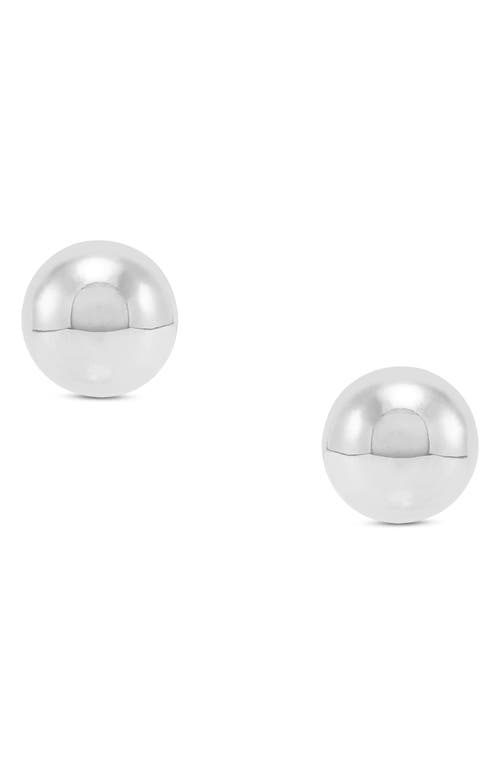 Frankie & Zoe 14k White Gold Half Ball Stud Earrings