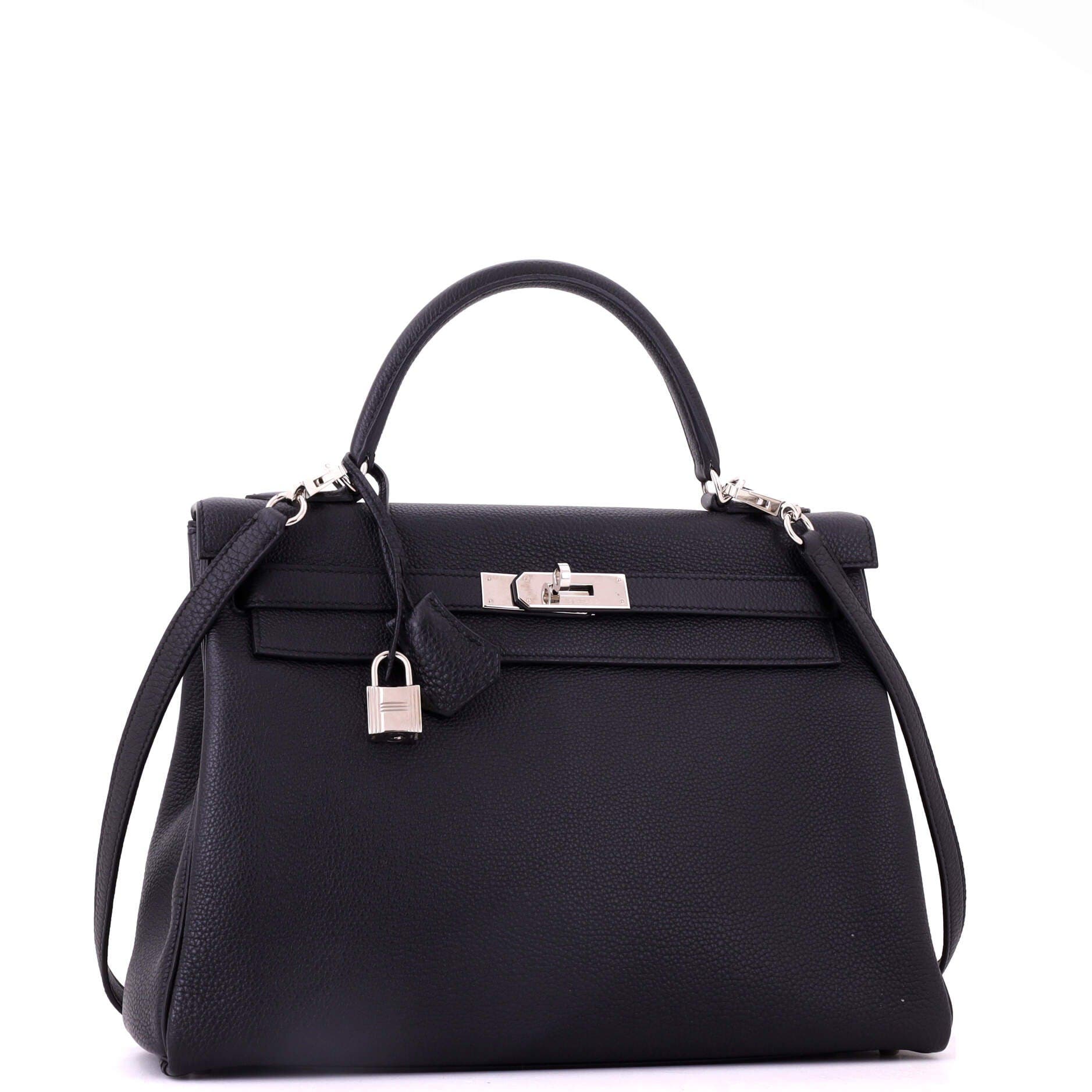 Kelly Handbag Black Togo with Palladium Hardware 32, Alternate, color, Black