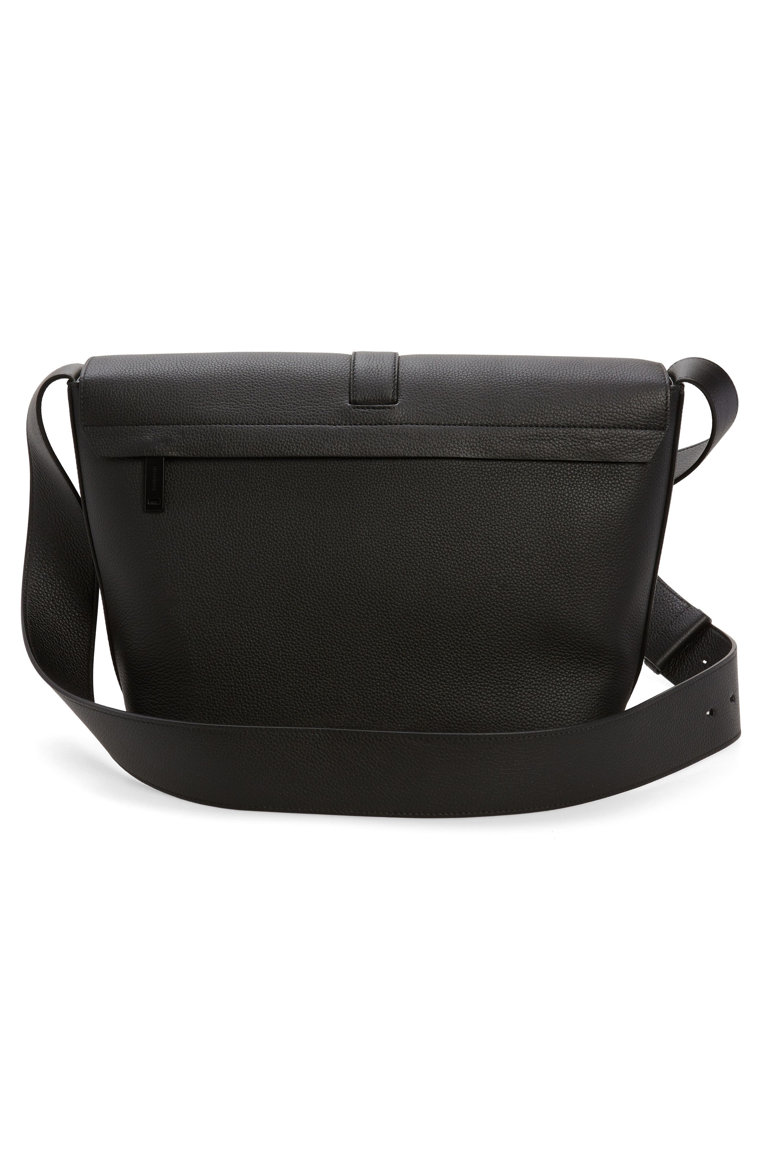 FERRAGAMO Twins Leather Messenger Bag, Alternate, color, 