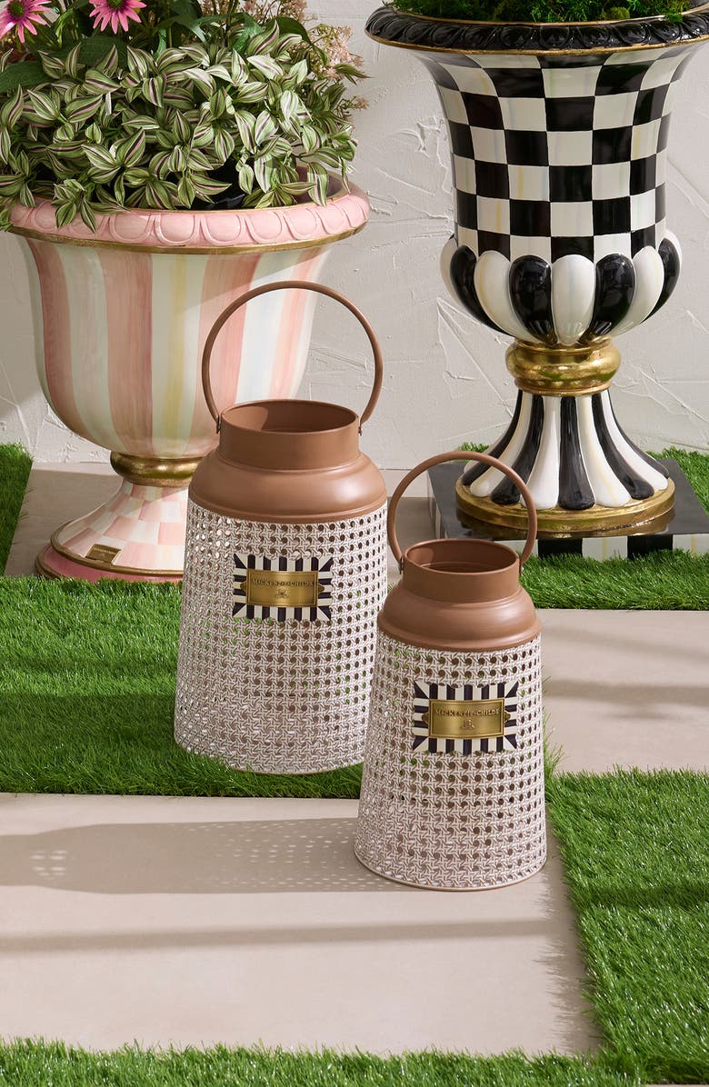 MACKENZIE CHILDS Cane Small Lantern, Alternate, color, Beige