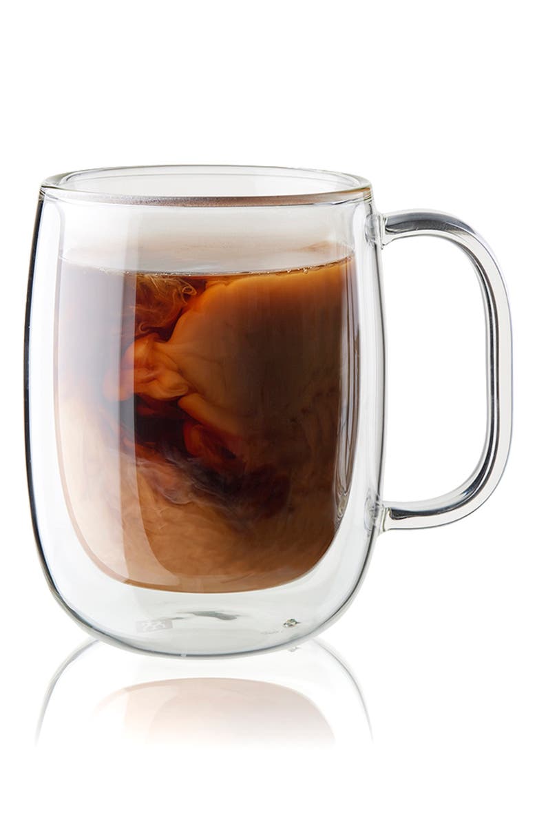 ZWILLING Sorrento Plus 2-Piece Double Wall Glass Coffee Mug Set, Alternate, color, Clear