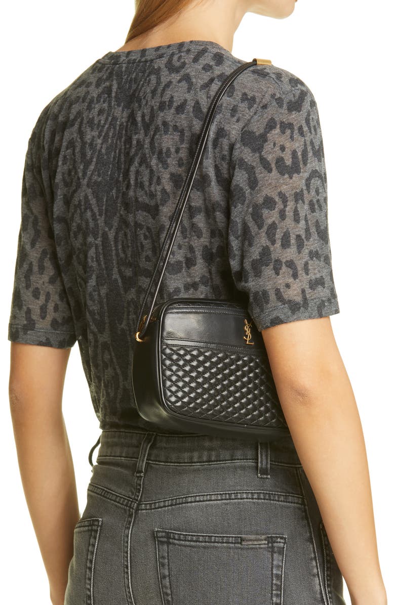 Saint Laurent Matelassé Leather Camera Bag, Alternate, color,