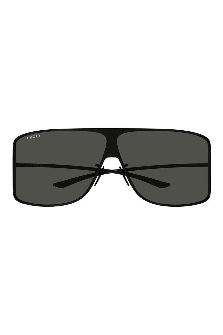 GG2276S 80mm Polarized Gradient Oversize Shield Sunglasses, Main, color, BLACK