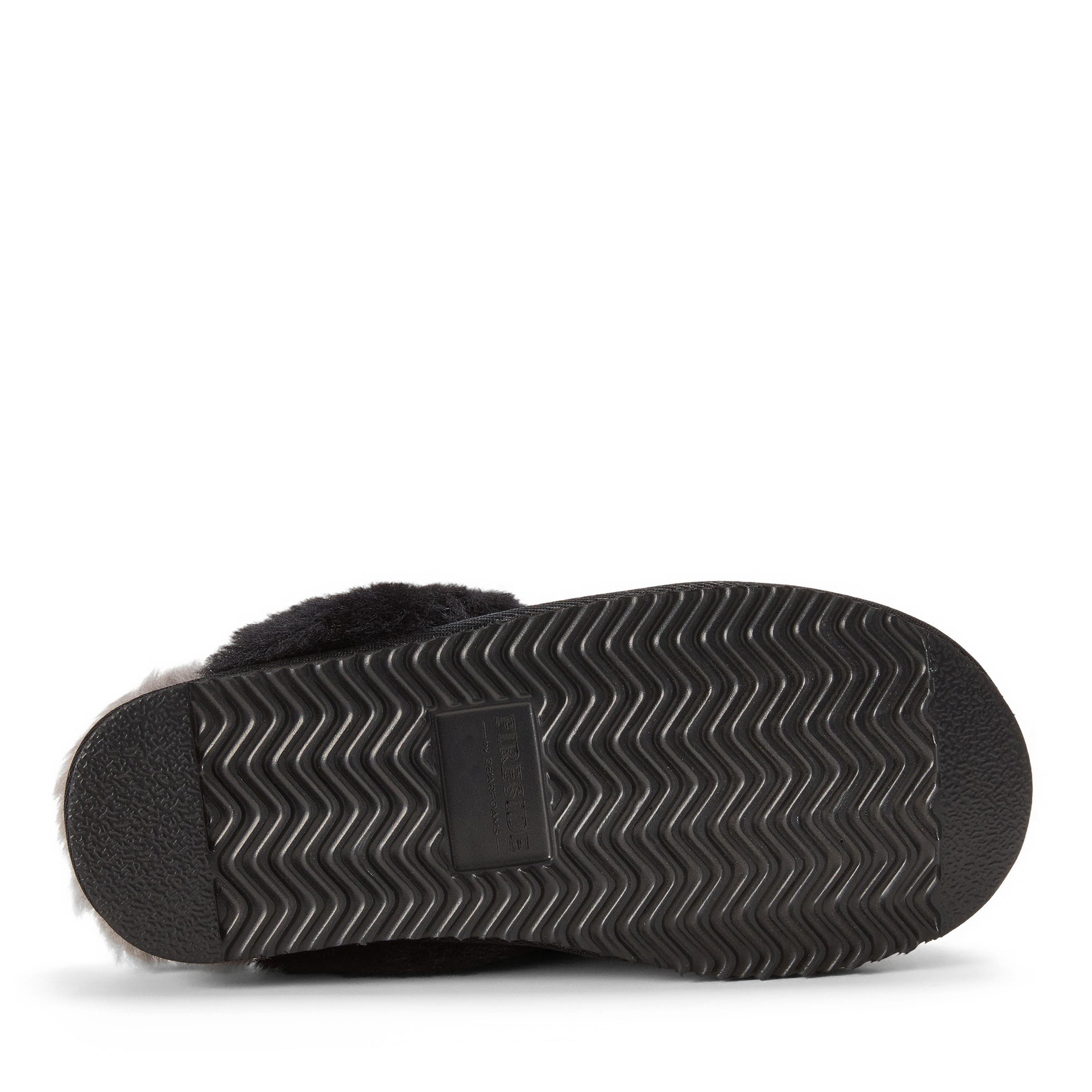 DEARFOAMS Fireside Melville Genuine Shearling Scuff Slipper, Alternate, color, Black