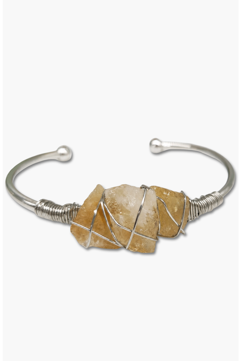 Gemstone Wire Wrapped Bracelet, Main, color, Citrine White Gold