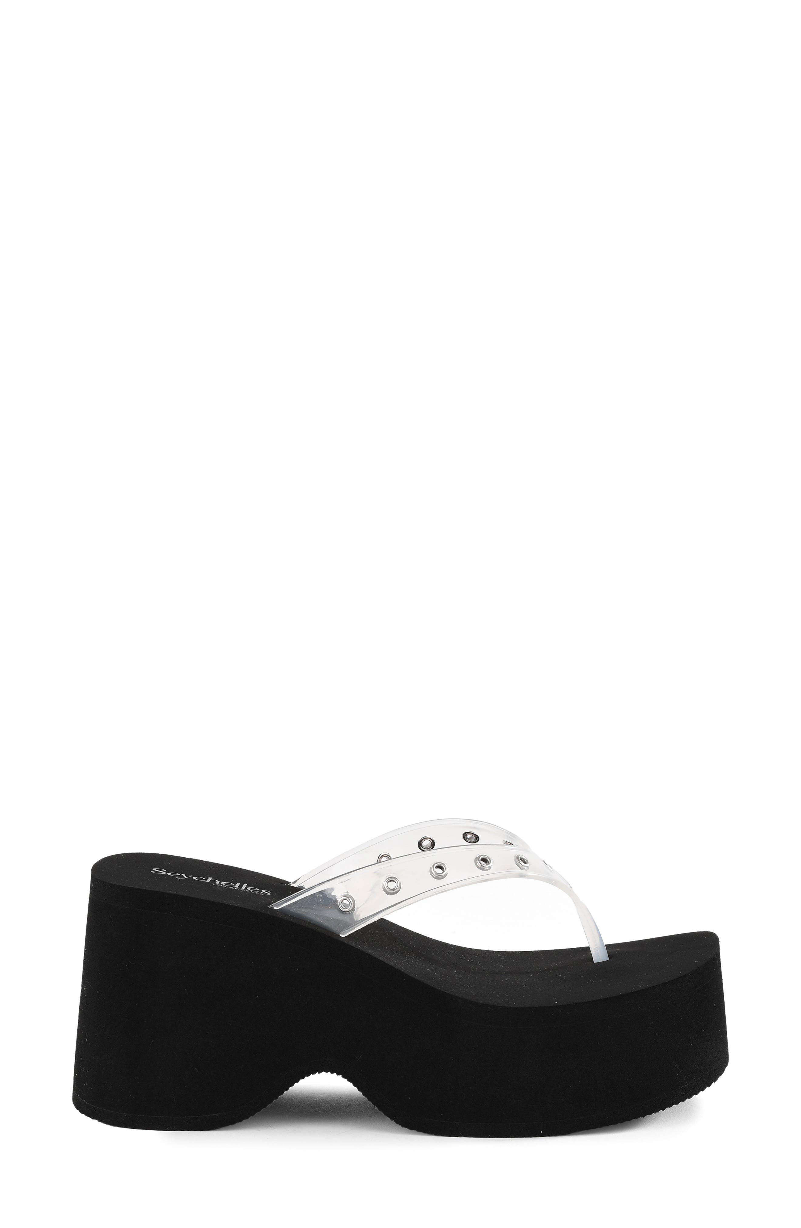 High Tide Platform Flip Flop, Alternate, color, CLEAR