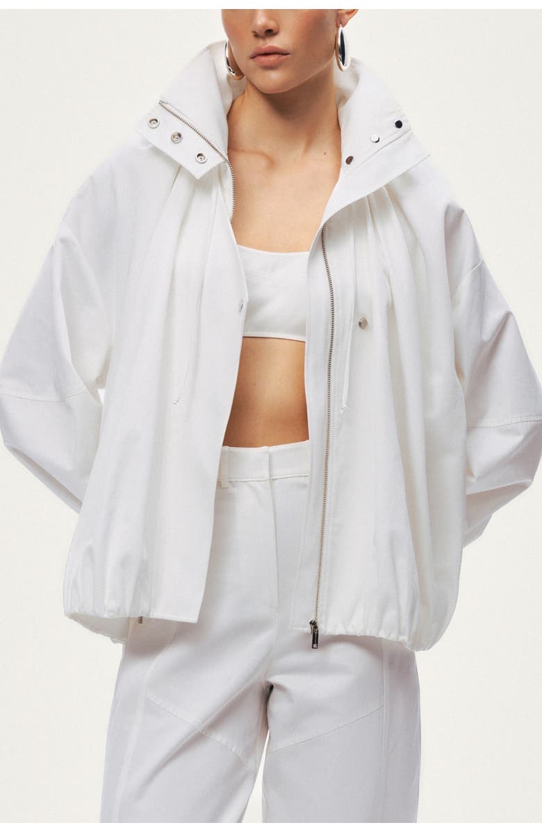 Nocturne Oversized Zip-Front Jacket, Main, color, White