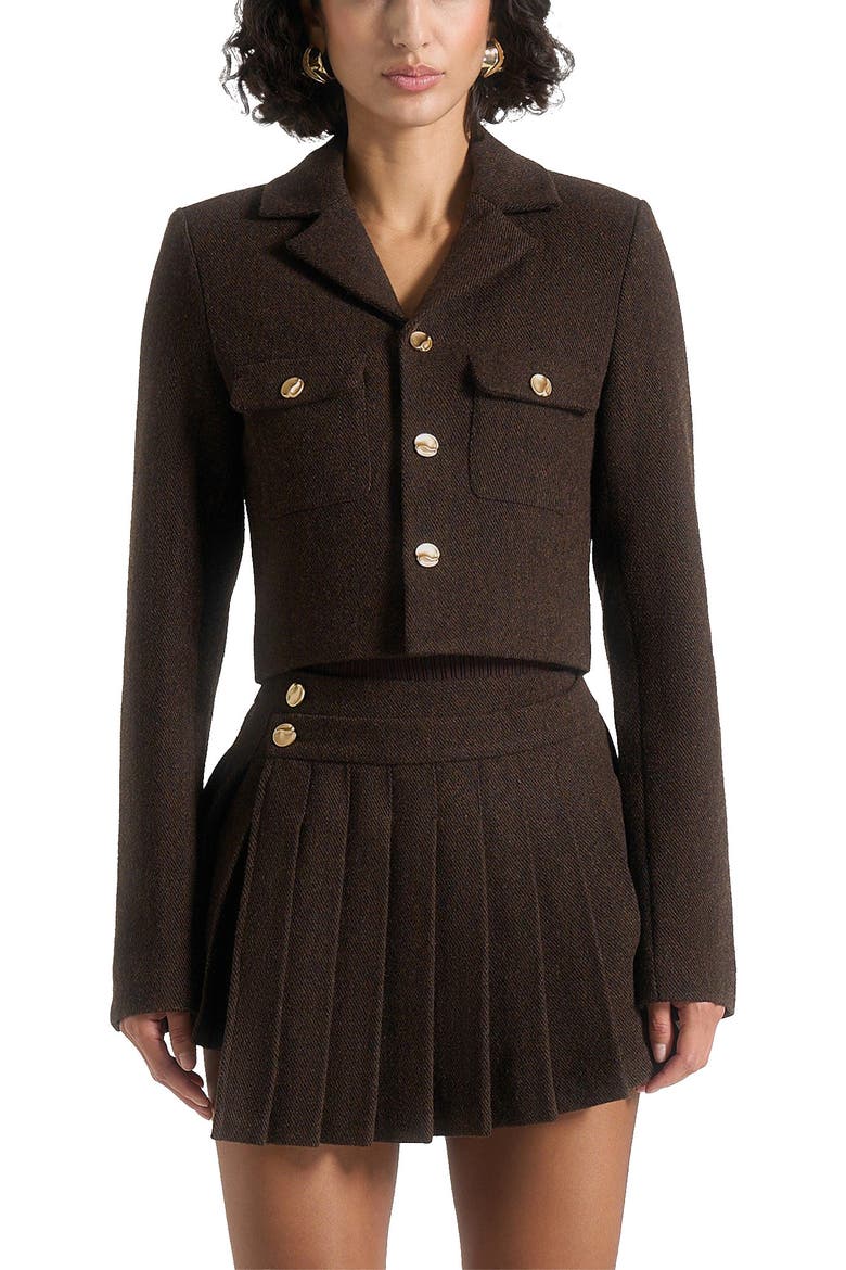 Daphina Tailored Wool Jacket, Main, color, Brown