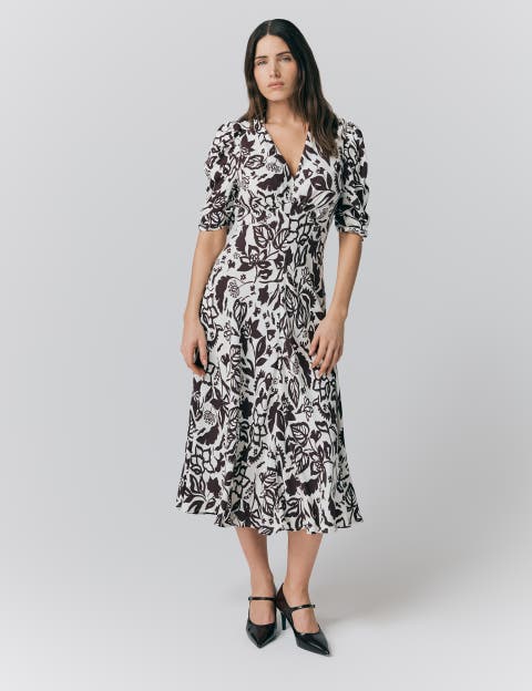 Madi Crepe Floral Midi Dress