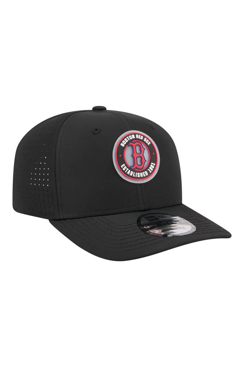 Men's New Era  Black Boston Red Sox Circle 9SEVENTY Adjustable Hat, Alternate, color, Black