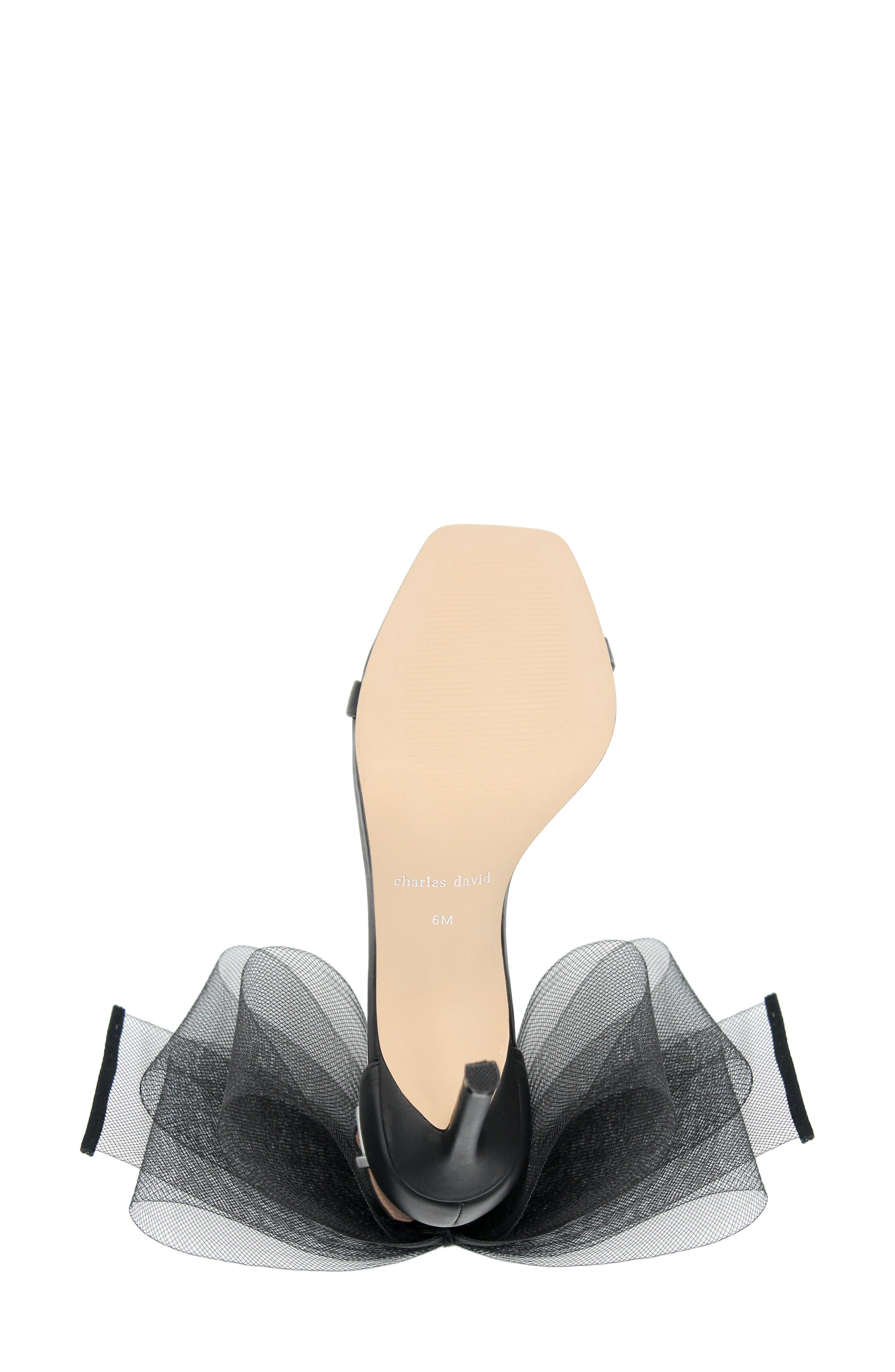 Charles David Emotional Tulle Bow Sandal, Alternate, color, 