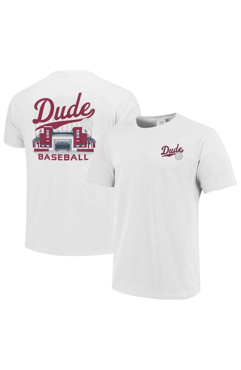 IMAGE ONE Men's White Mississippi State Bulldogs Dude Stadium Comfort Color T-Shirt, Main, color, 