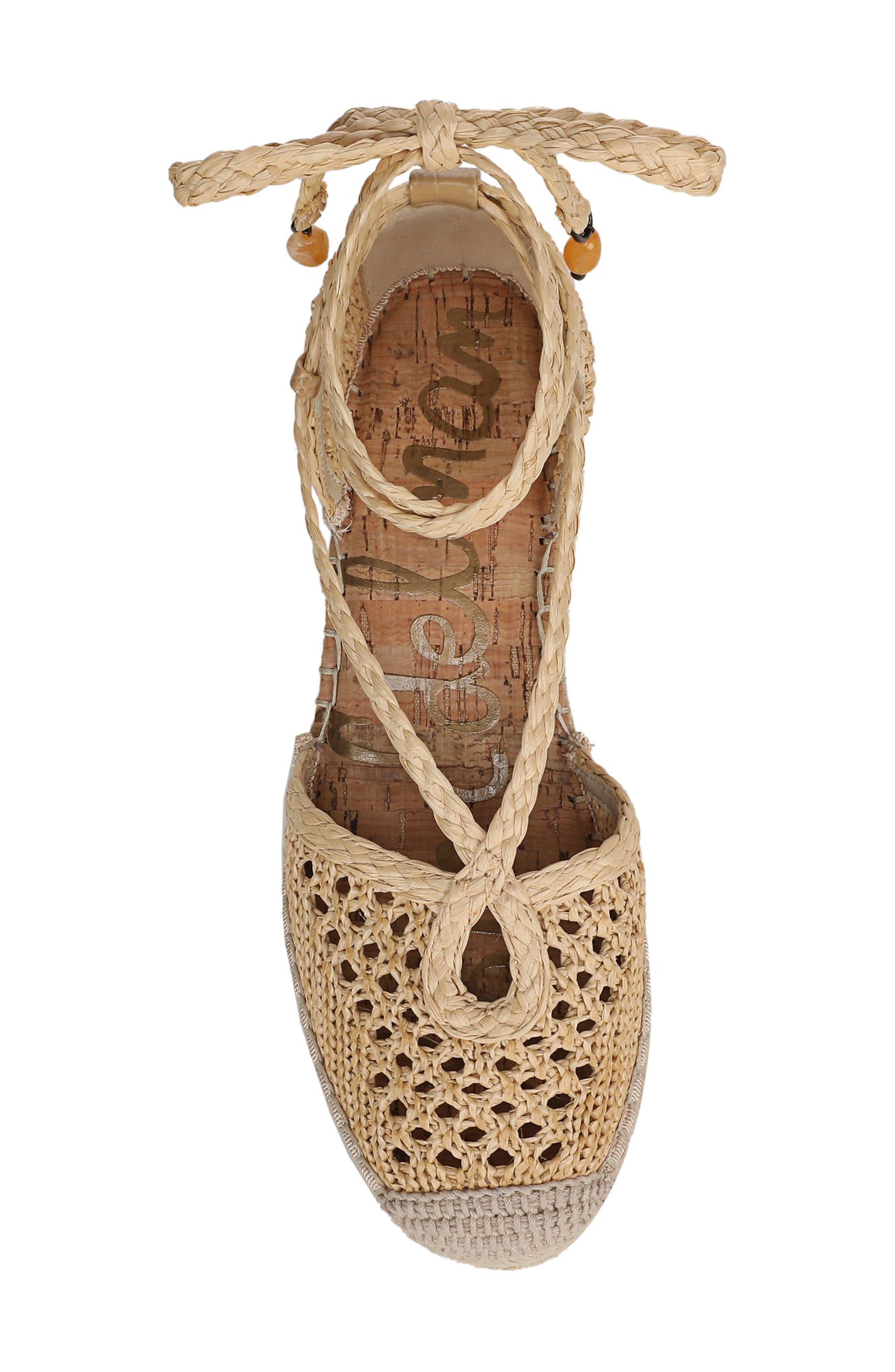 Sam Edelman Margot Ankle Wrap Platform Espadrille, Alternate, color, Natural