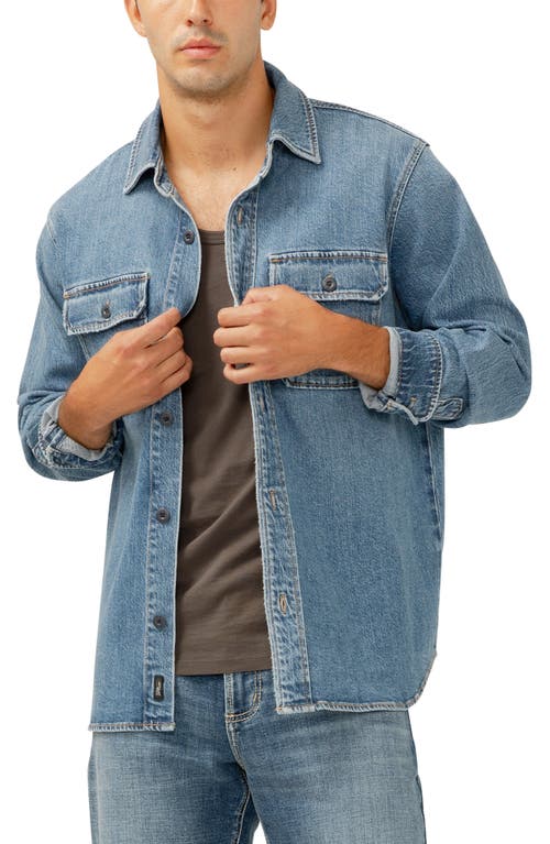 Shop Silver Jeans Co. Denim Shirt Jacket In Indigo