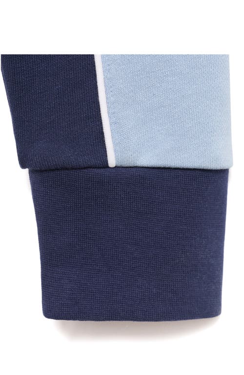 Mango Two-tone Zip Front Jacket In Blue