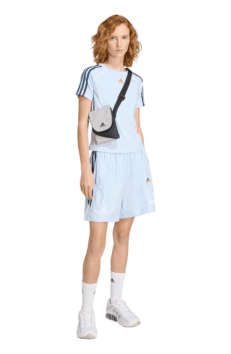 adidas Originals Teamgeist Adicolor Shorts, Alternate, color, Crystal Sky/ Aurora Ink/ White