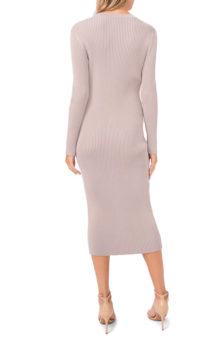 1.STATE Rib Knit Cardigan Midi Dress, Alternate, color, Soft Grey