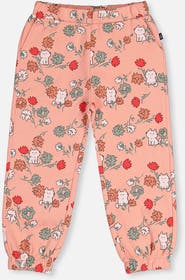 Deux par Deux French Terry Cat Pocket Elastic Cuff Sweatpants