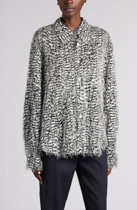 Feather Effect Button-Up Shirt