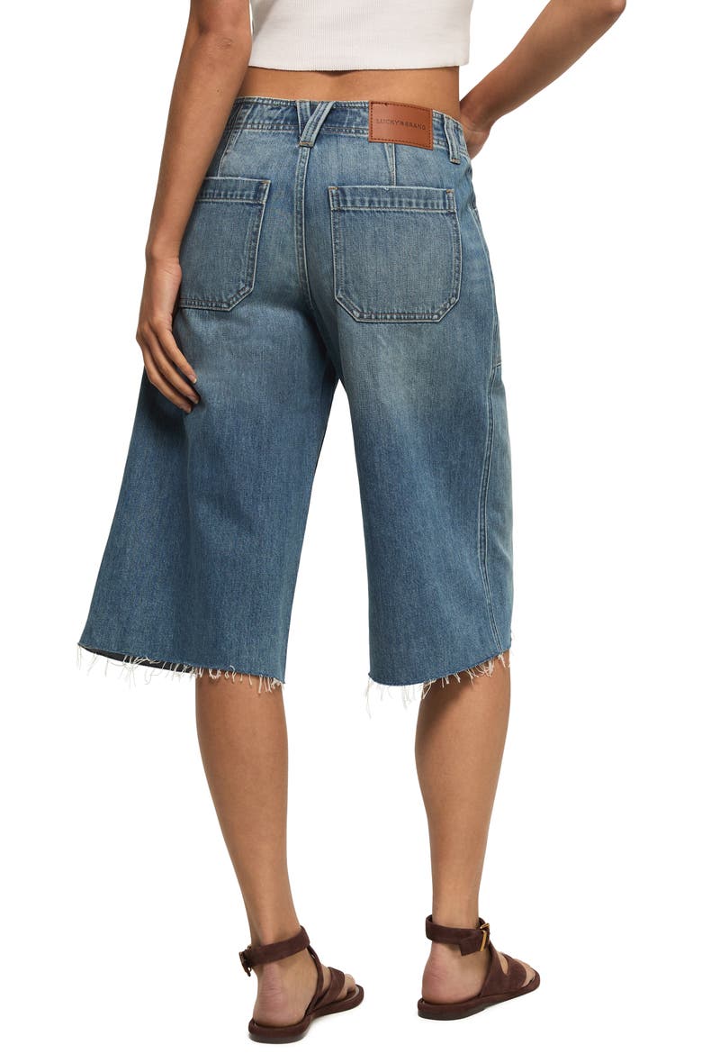 Low Rise Culotte Denim Shorts, Alternate, color, WILD CHILD WASH