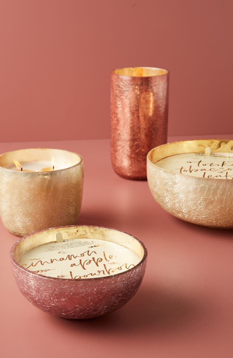 Anthropologie Home Anthropologie Low Large Craquelle Glass Candle, Alternate, color, 