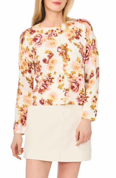 Ted Baker Floral Button Front Crop Cardigan