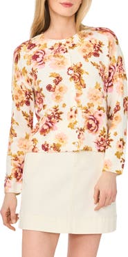 Ted Baker Floral Button Front Crop Cardigan