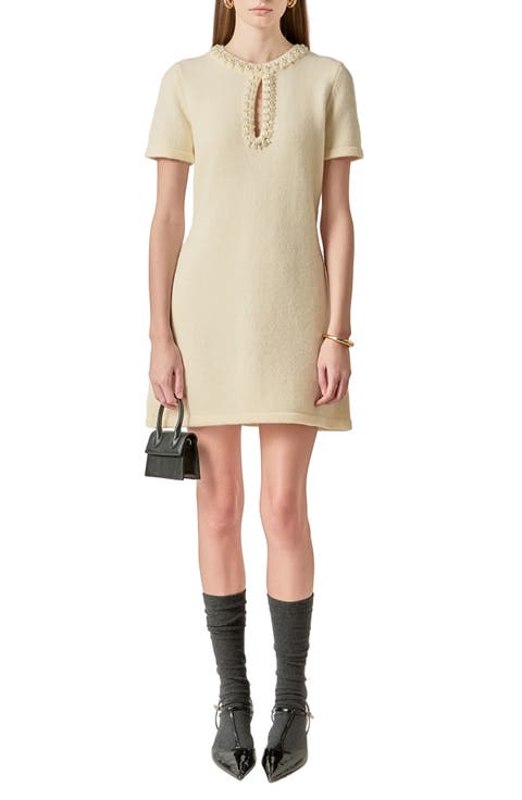 Bead & Rhinestone Sweater Dress