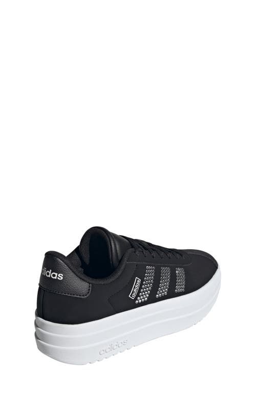 Adidas Originals Adidas Kids' Vl Court Bold Lifestyle Sneaker In Black/white/clear Pink